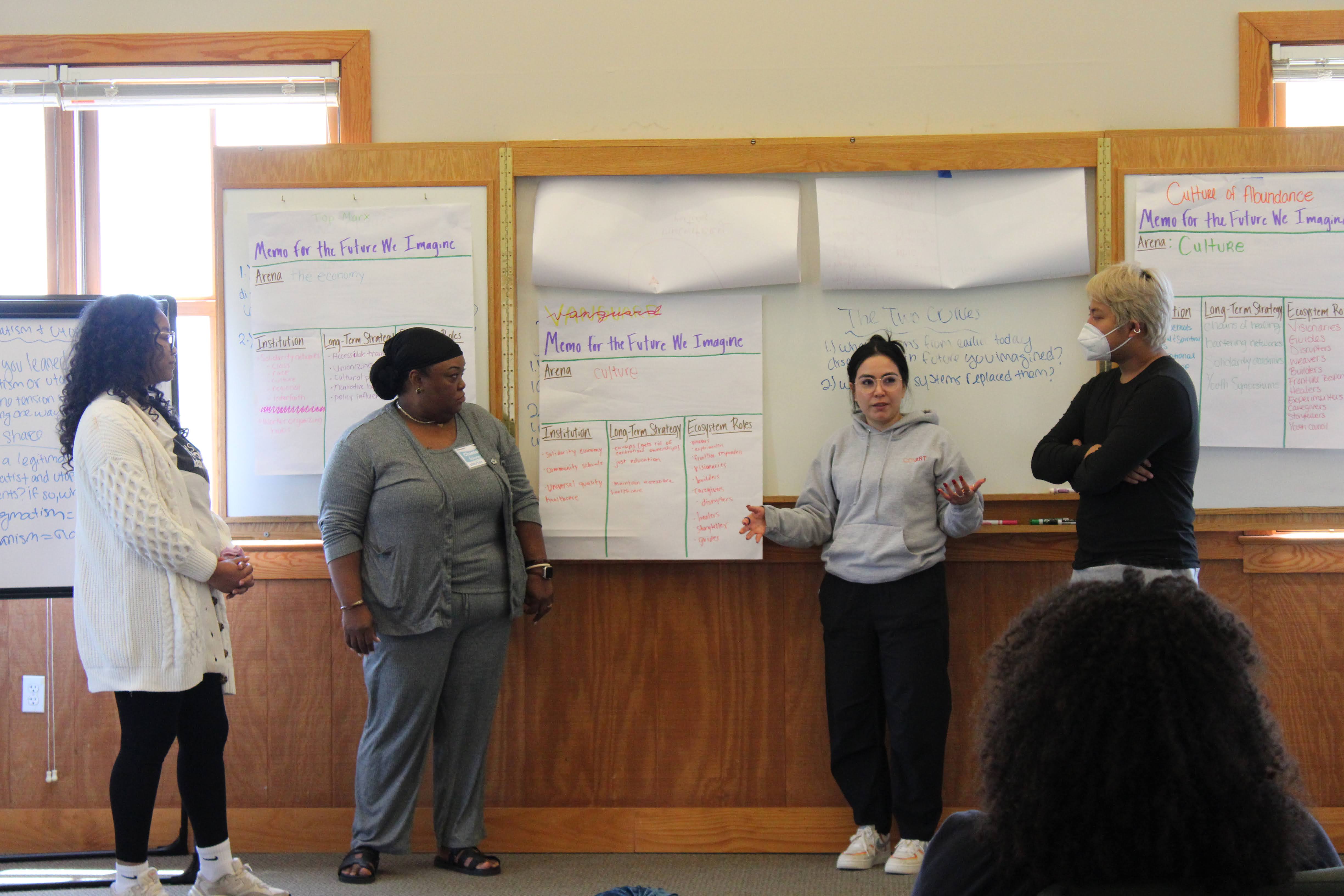 Chantel participating in a facilitated leadership and strategy session