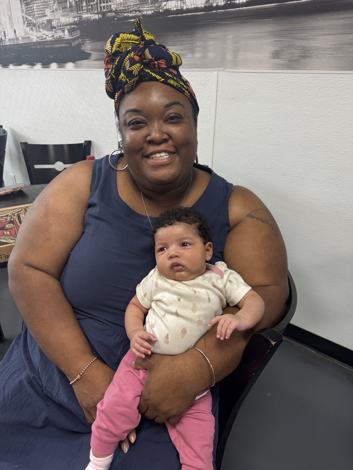 Chantel holding a baby